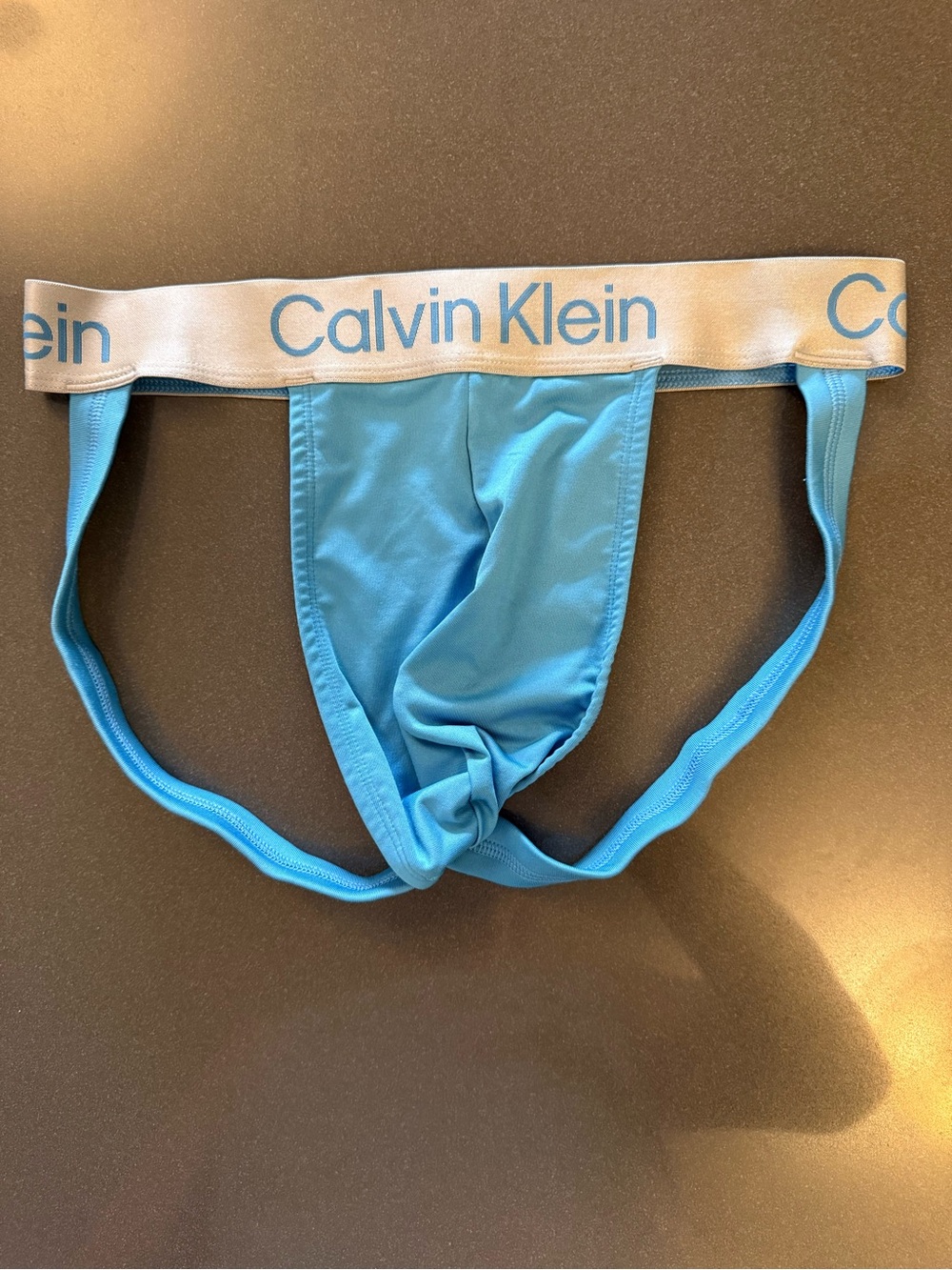 New Calvin Klein Blue Men's Jockstrap with Branded Waistband. Microfiber.